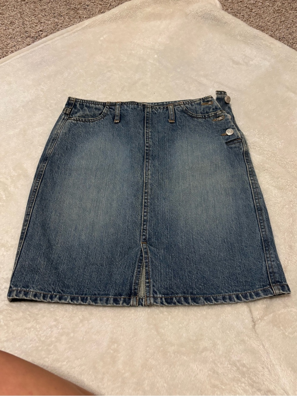 GAP Blue Denim Mini Skirt with Front Slit